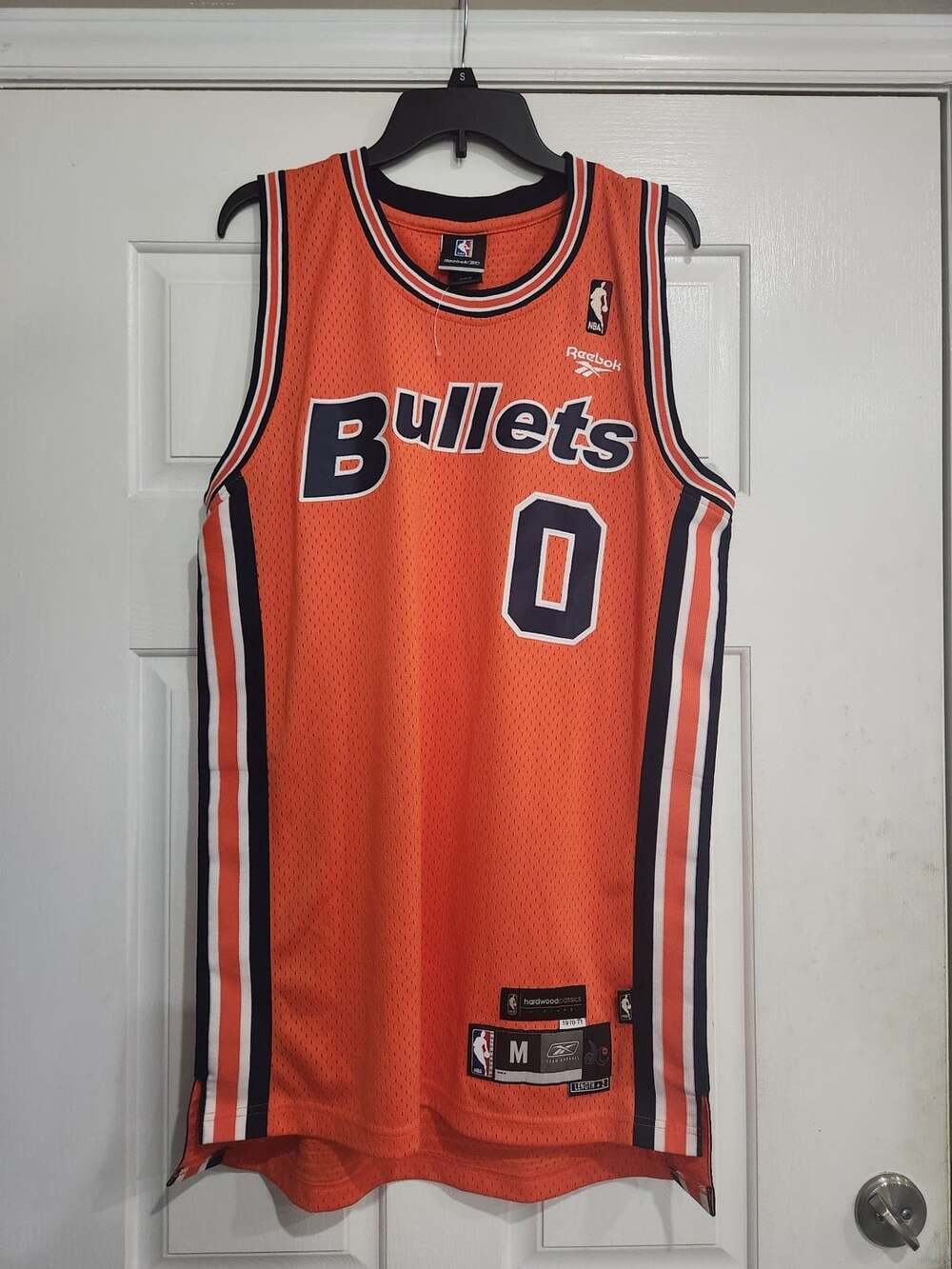 Reebok Washington Bullets Gilbert Arenas #0 1970-71 Orange Jersey Size M